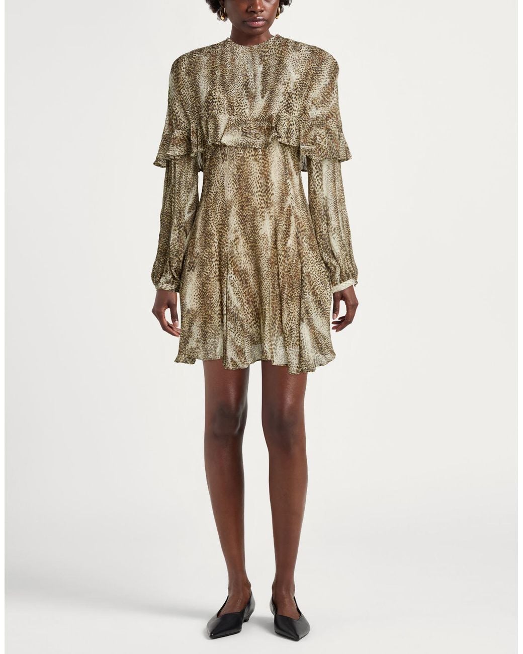 Twinset Natural Mini Dress Viscose, Silk, Polyester
