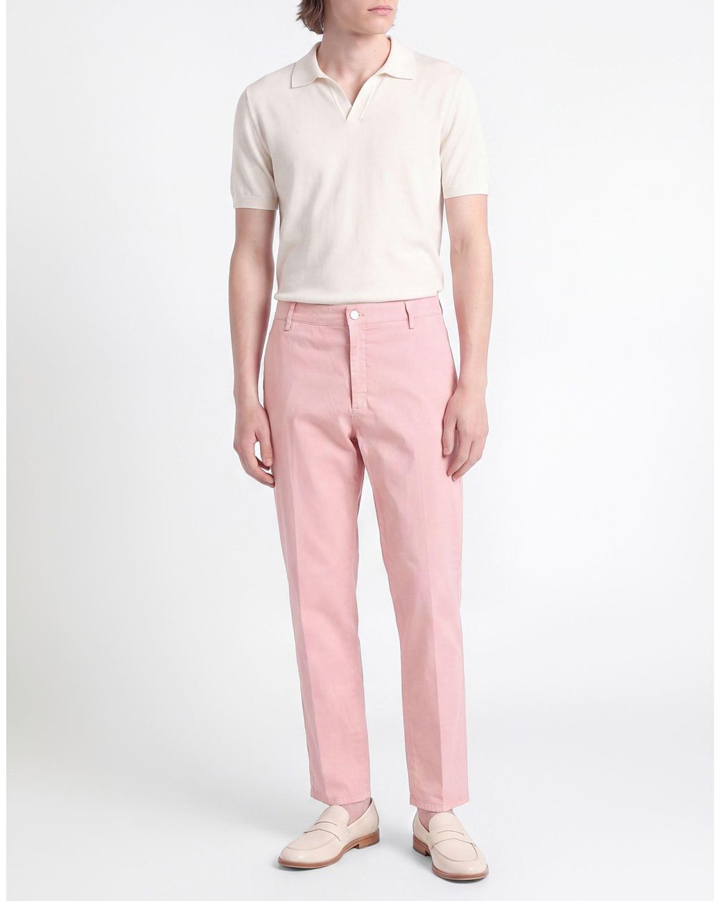PT Torino Pink Pants Cotton, Elastane for men