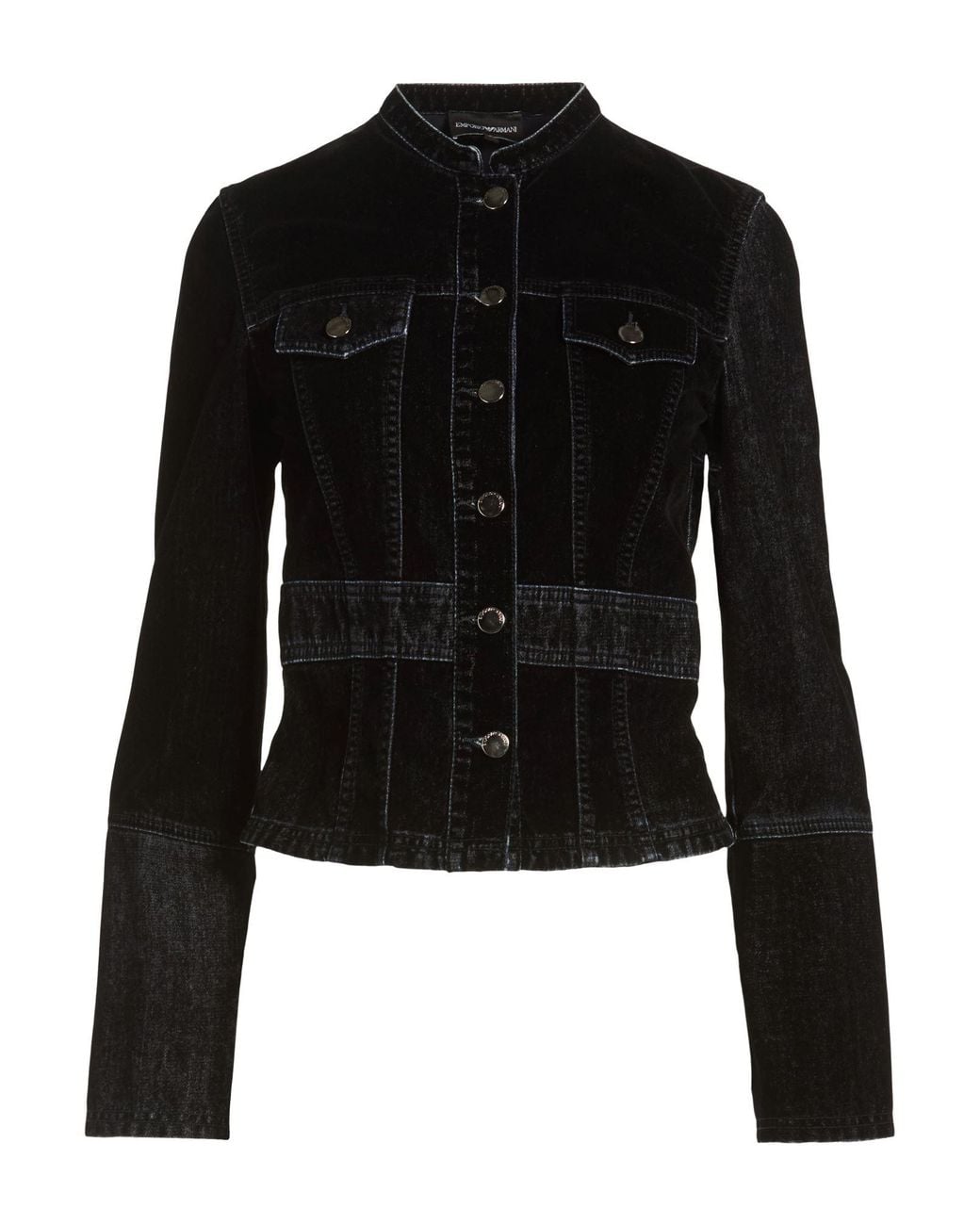 Emporio Armani Black Denim Outerwear Cotton