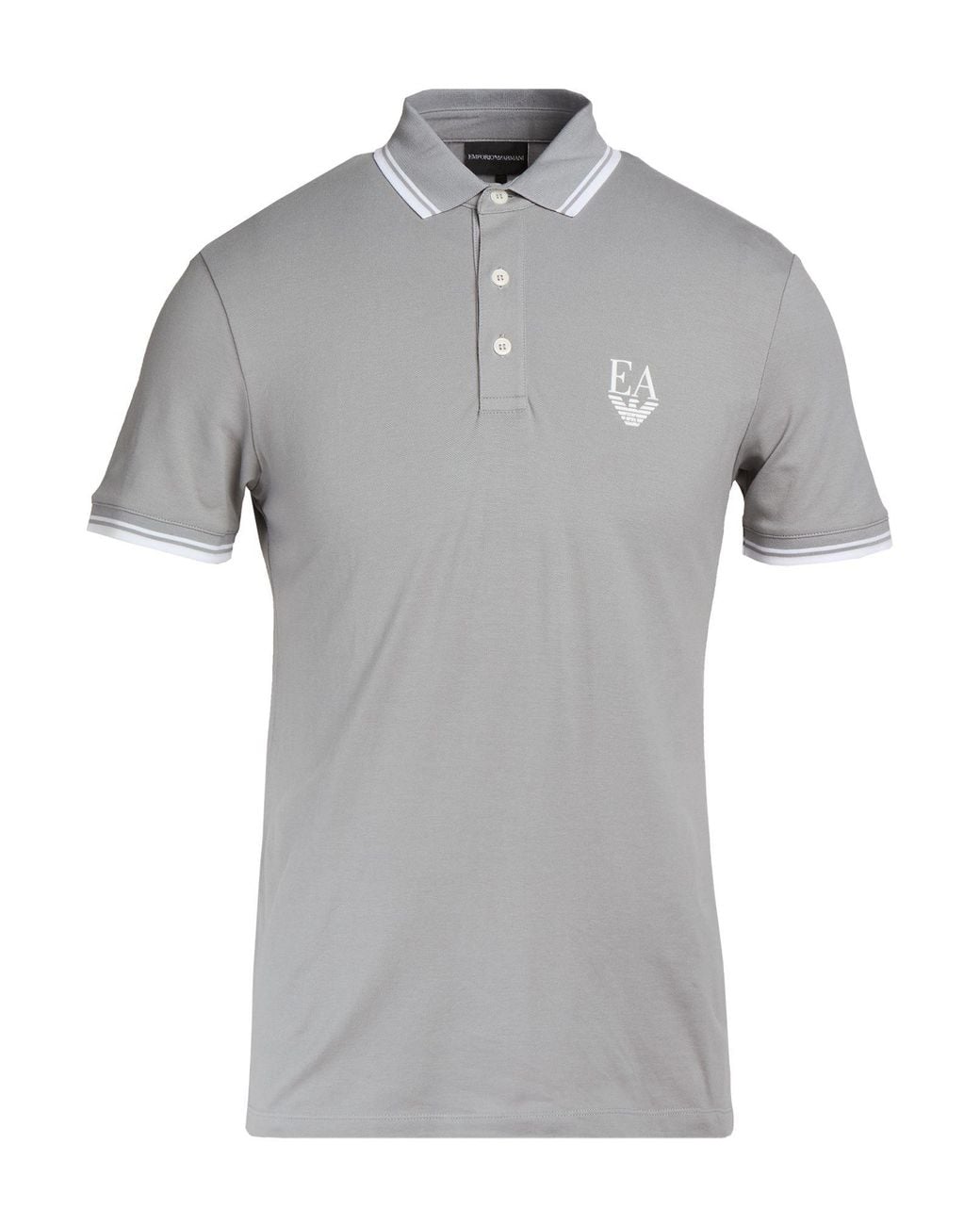 Emporio Armani Gray Polo Shirt Cotton, Elastane for men