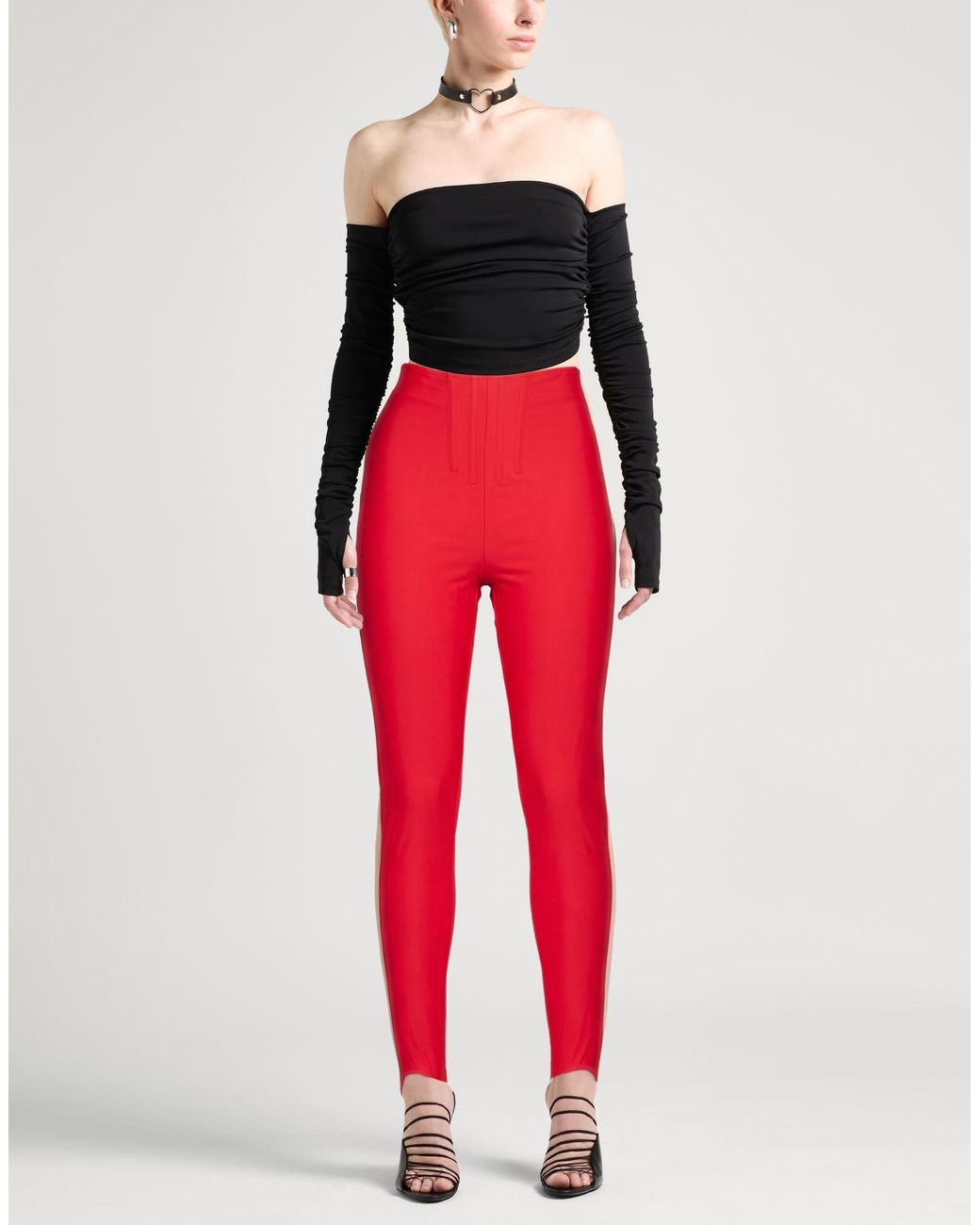 Mugler Red Leggings