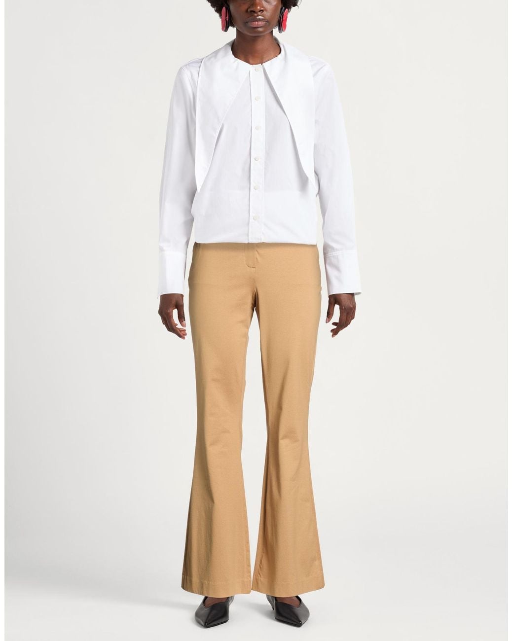 Circolo 1901 Natural Camel Pants Cotton, Elastane
