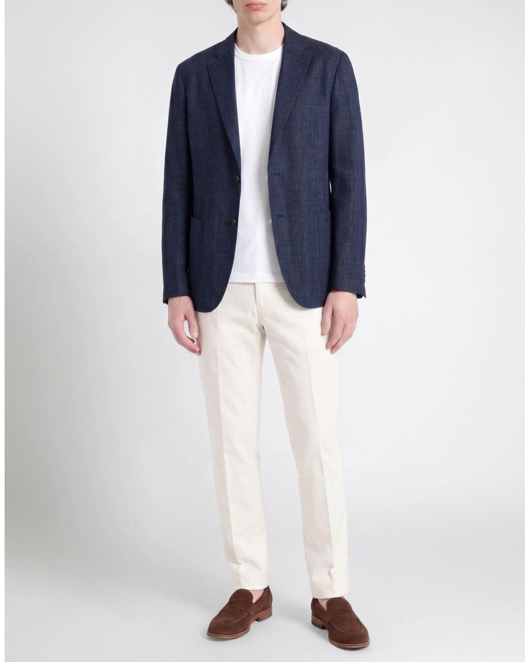 Giorgio Armani Blue Blazer Virgin Wool, Silk, Linen for men