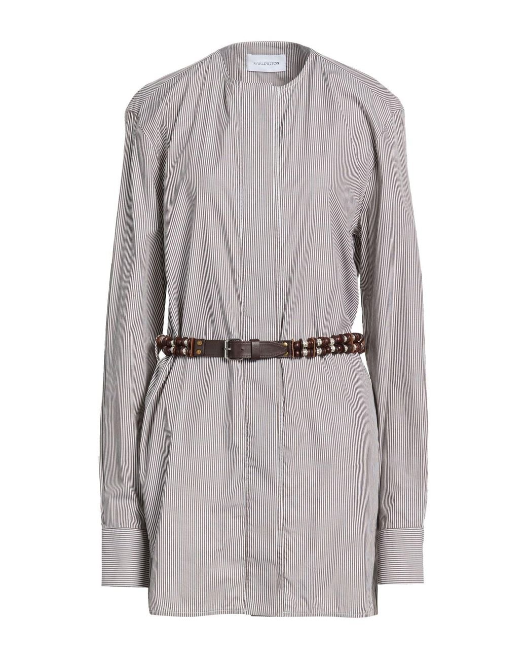 16Arlington Gray Dark Mini Dress Cotton, Leather