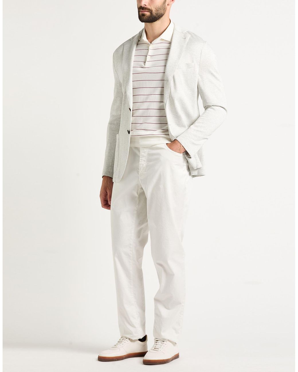 Eleventy White Blazer Viscose, Polyester, Polyamide, Elastane for men