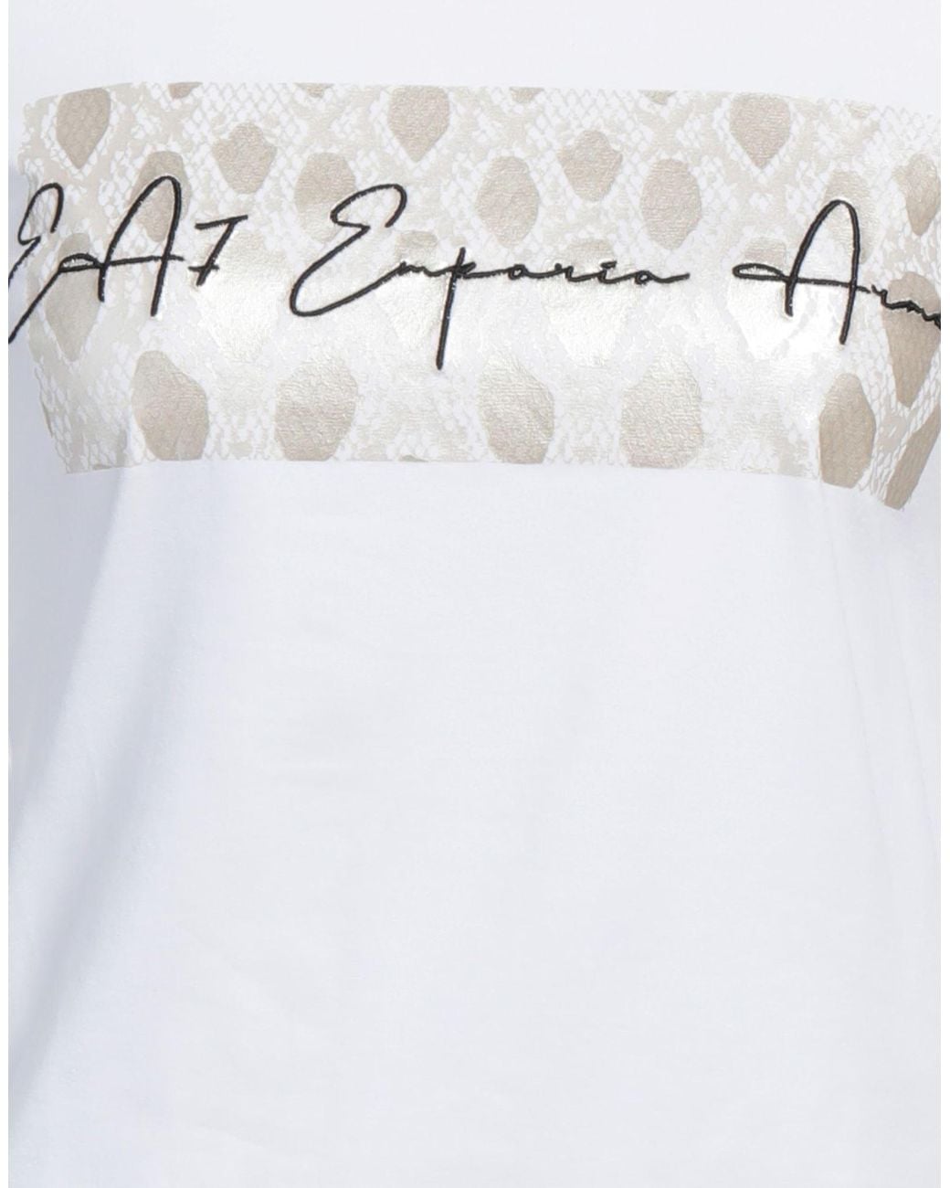 EA7 White T-Shirt Cotton, Elastane