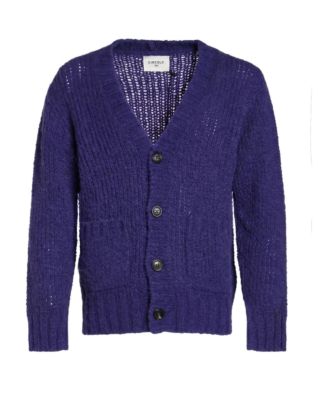 Circolo 1901 Blue Cardigan Wool, Alpaca Wool for men