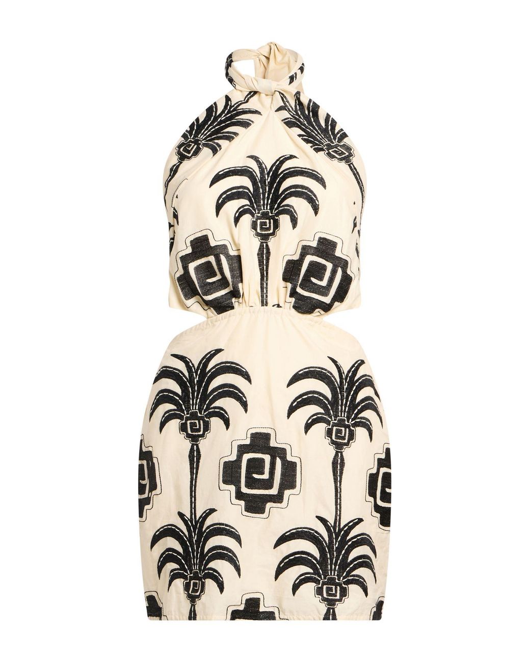 Johanna Ortiz White Cream Mini Dress Cotton, Polyester