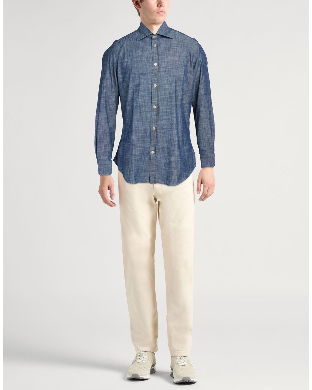 Eleventy Blue Shirt Cotton for men