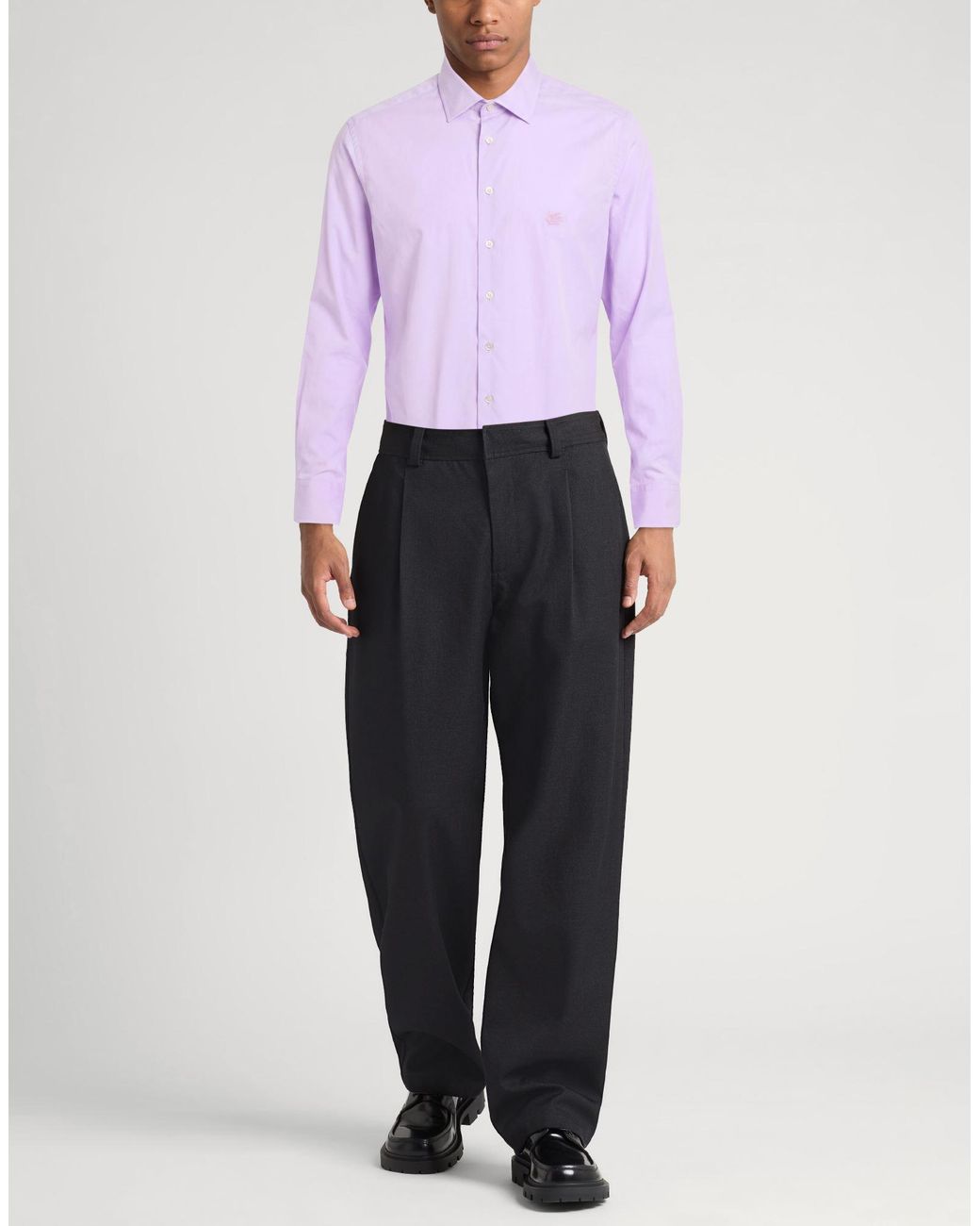 Etro Purple Light Shirt Cotton, Elastane for men