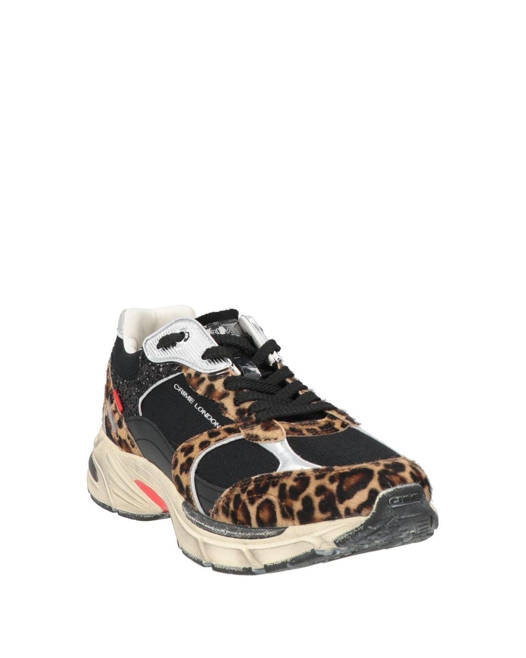 Crime London Black Sneakers Leather, Textile Fibers
