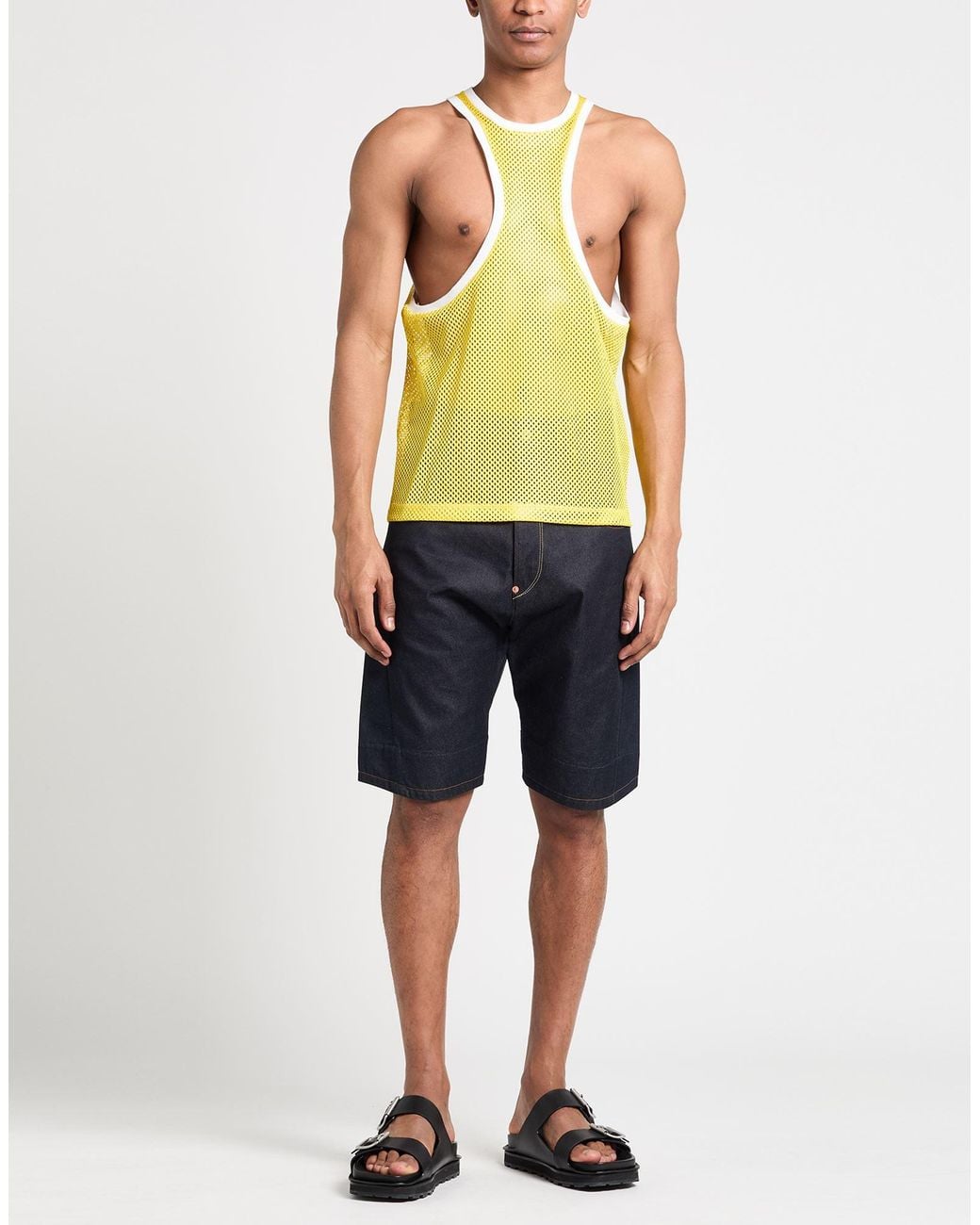 DSquared² Yellow Tank Top Polyester for men