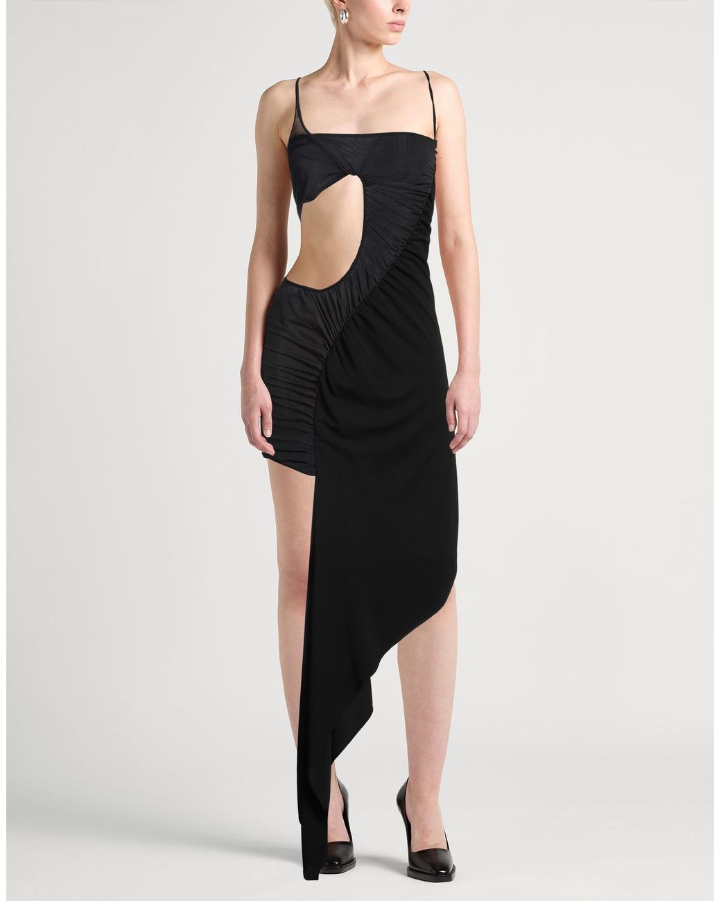 Mugler Black Mini Dress Viscose, Elastane