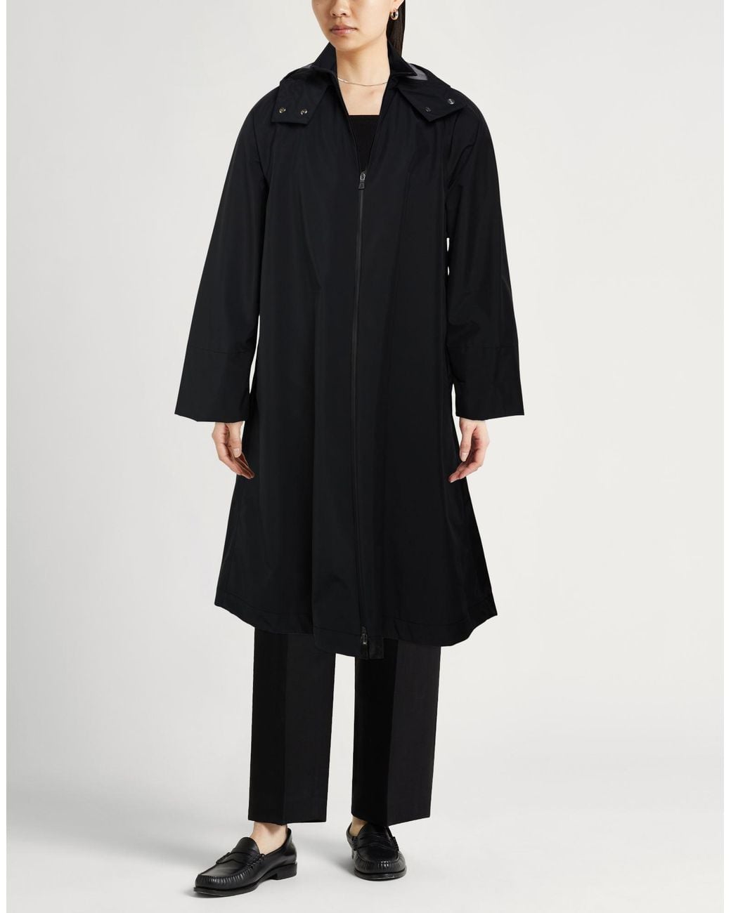Herno Black Laminar Overcoat & Trench Coat Polyester
