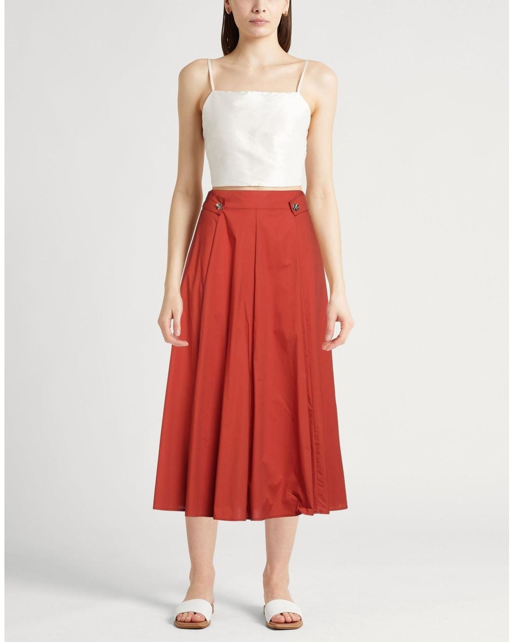 Liu Jo Red Midi Skirt