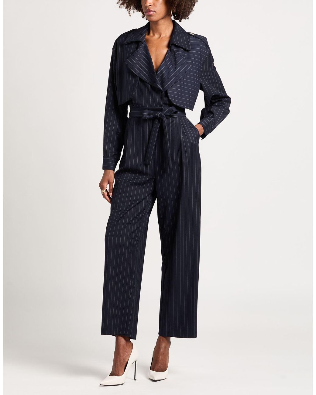 SILENCE LIMITED Blue Midnight Jumpsuit Polyester, Rayon, Elastane