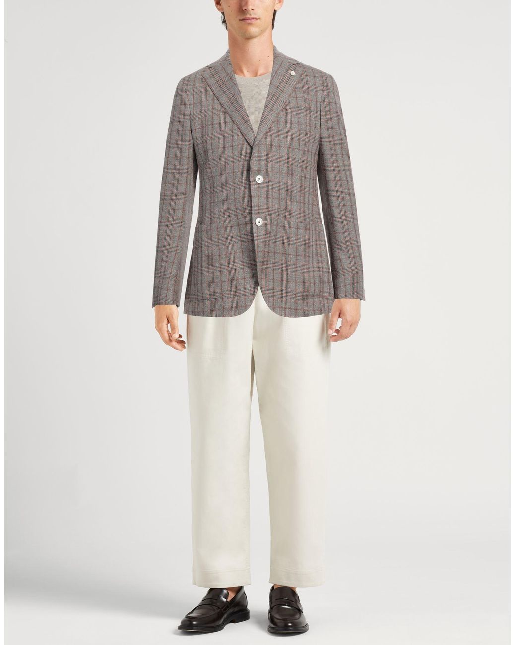 Luigi Bianchi Brown Blazer Hemp, Virgin Wool for men