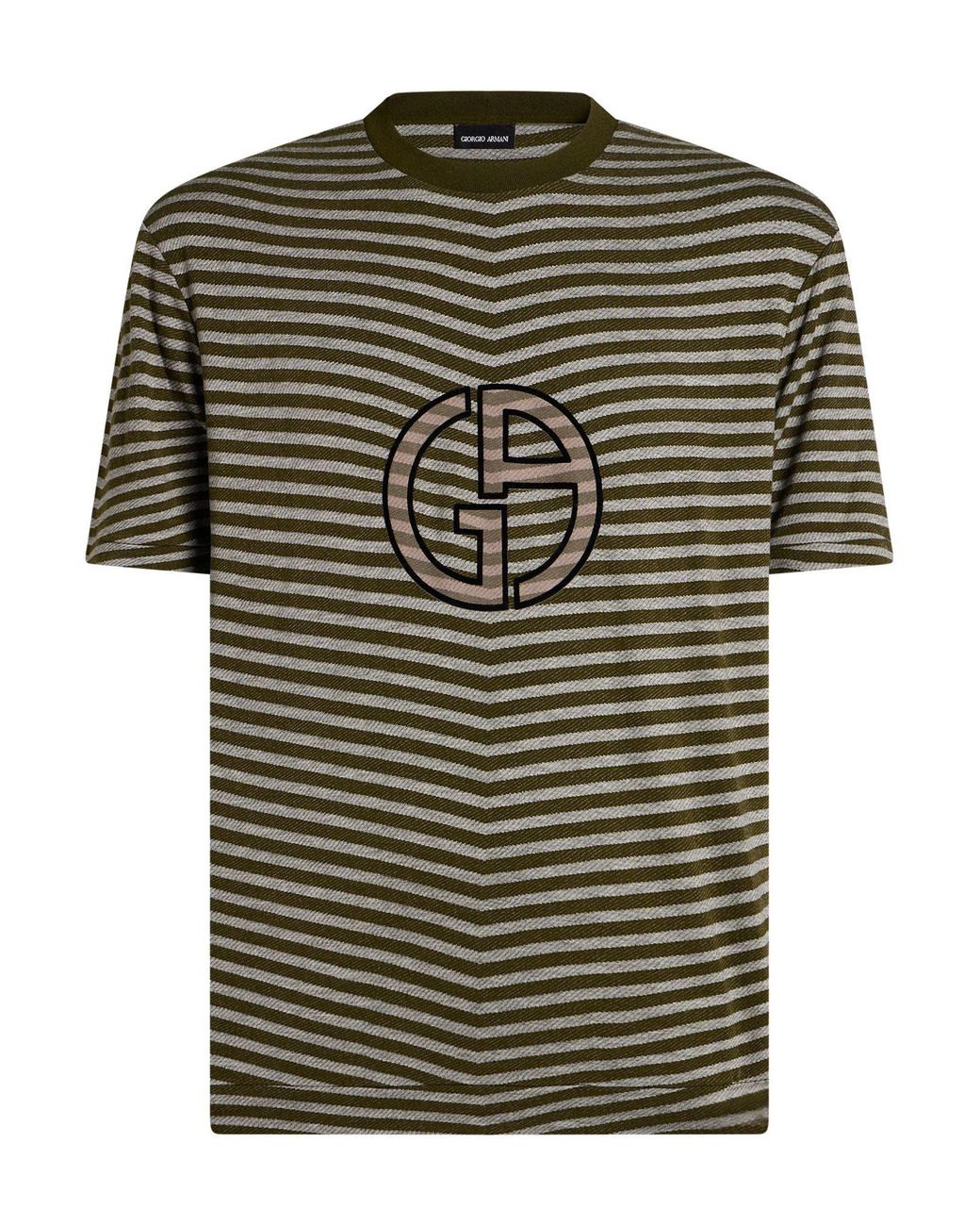 Giorgio Armani Green Military T-Shirt Viscose, Elastane for men