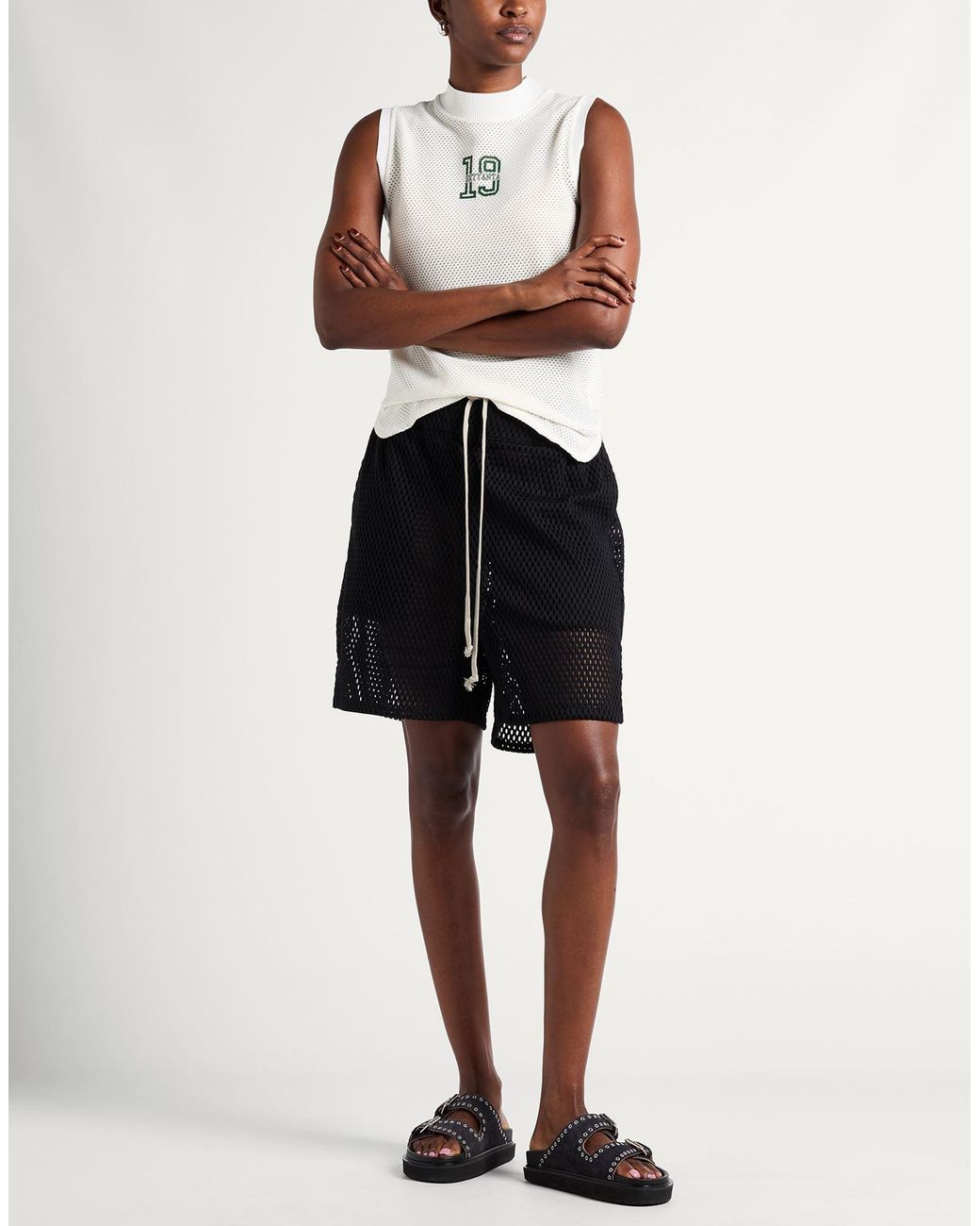 Rick Owens X Champion Black Shorts & Bermuda Shorts Cotton