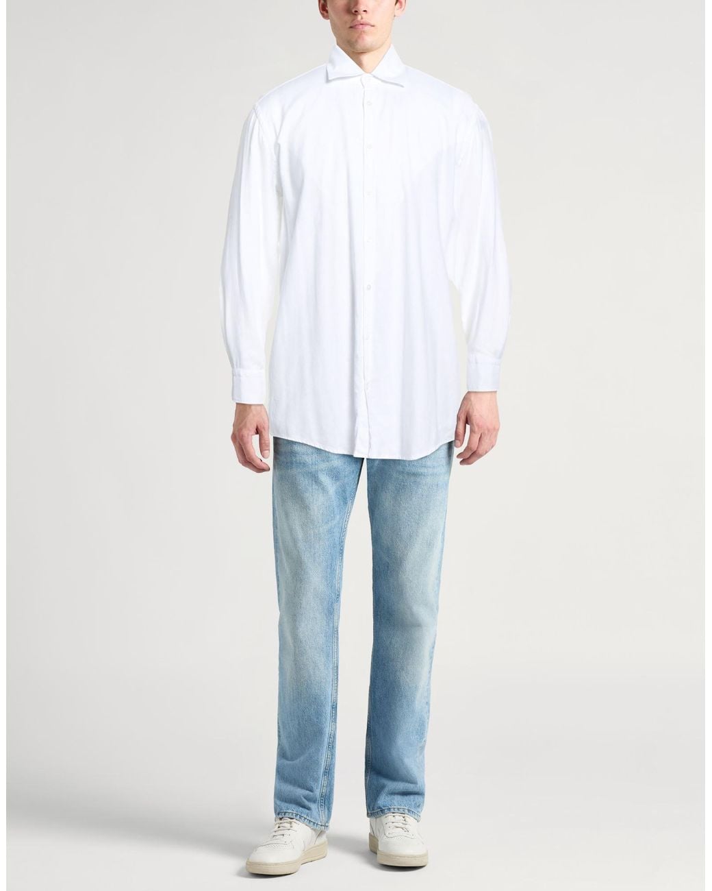 Massimo Alba White Shirt Viscose, Cotton for men