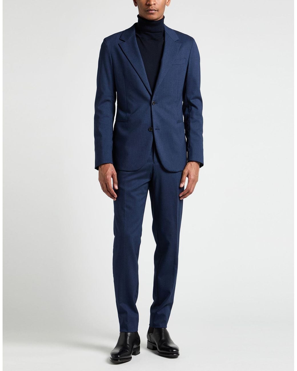 Emporio Armani Blue Suit Virgin Wool, Viscose, Polyester, Elastane for men