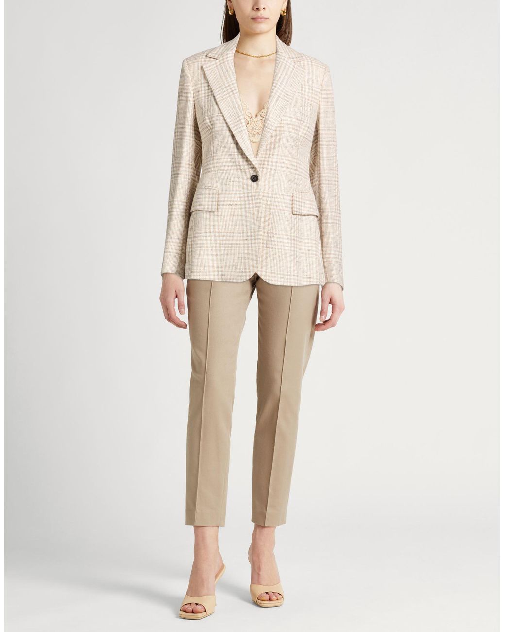 Eleventy Natural Blazer Viscose, Wool, Linen