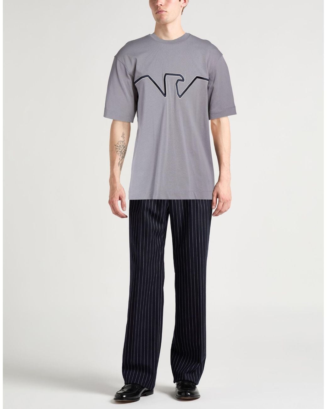 Emporio Armani Gray T-Shirt Cotton for men