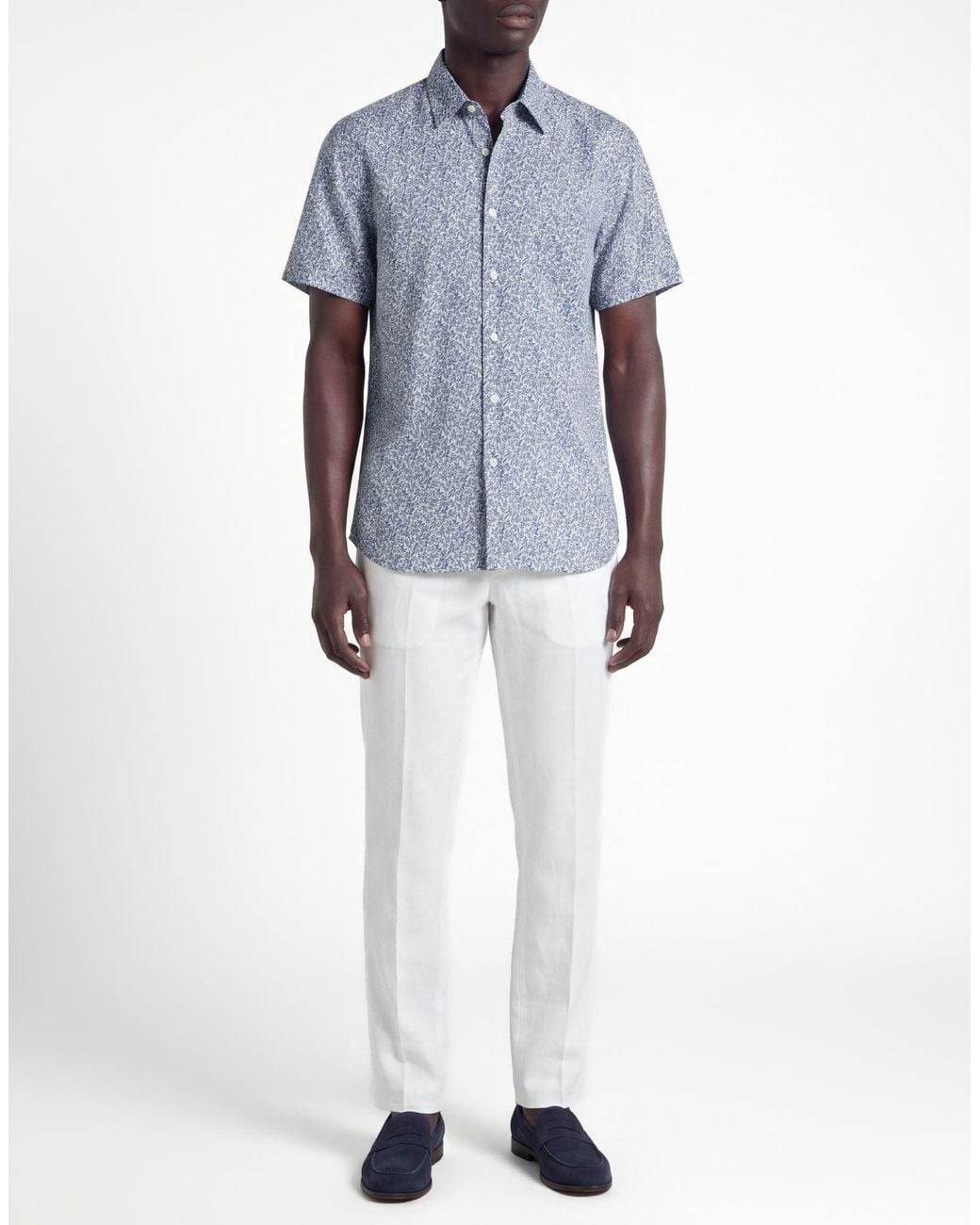 120% Lino Blue Shirts for men