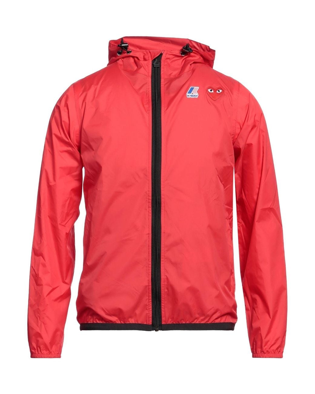 COMME DES GARCONS PLAY X K-WAY Red Jacket Polyamide for men
