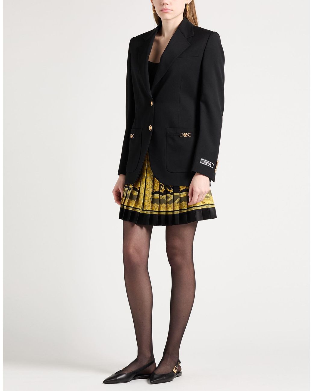 Versace Black Blazer Virgin Wool, Elastane