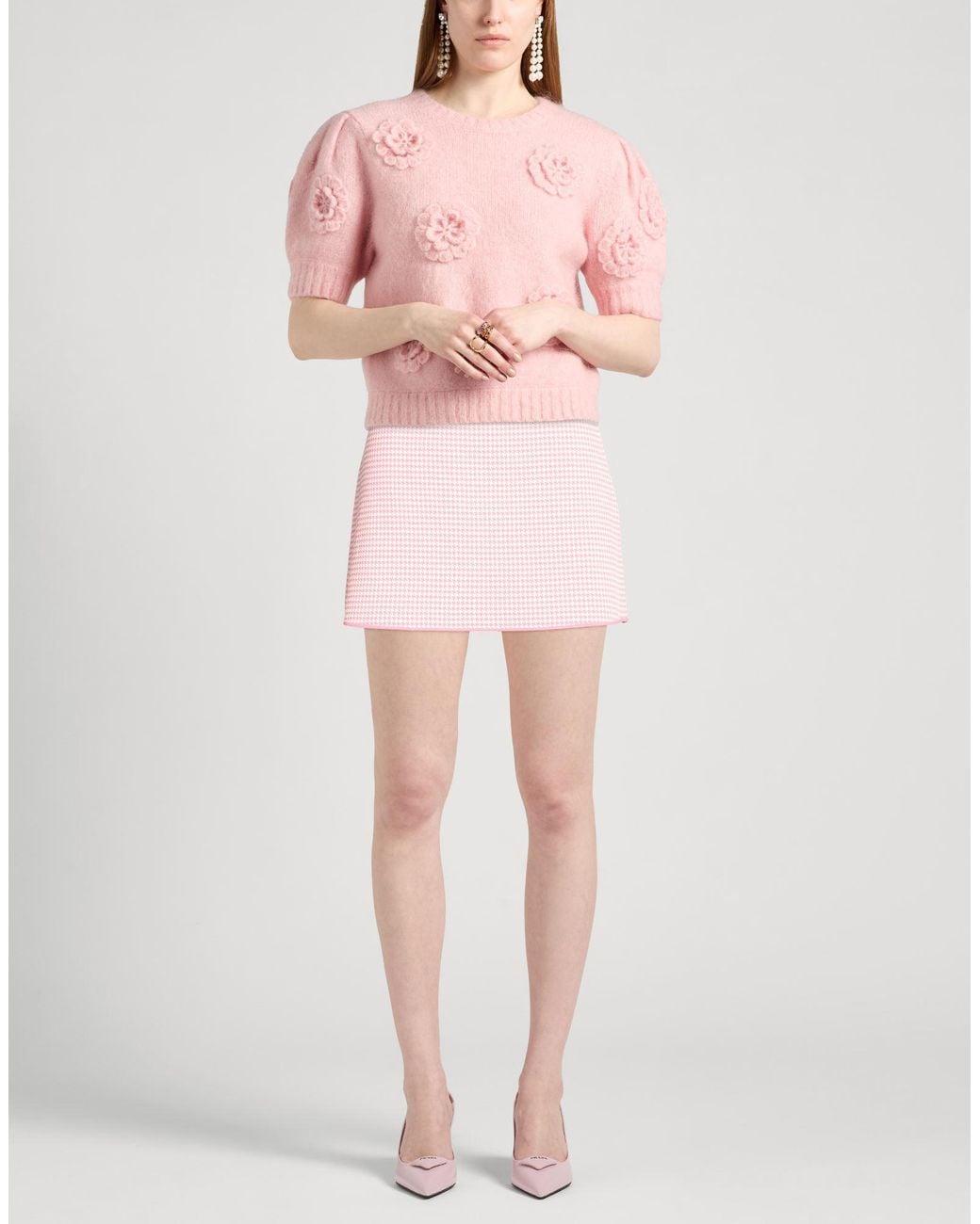 Dior Pink Coral Mini Skirt Viscose, Polyester, Polyamide, Elastane