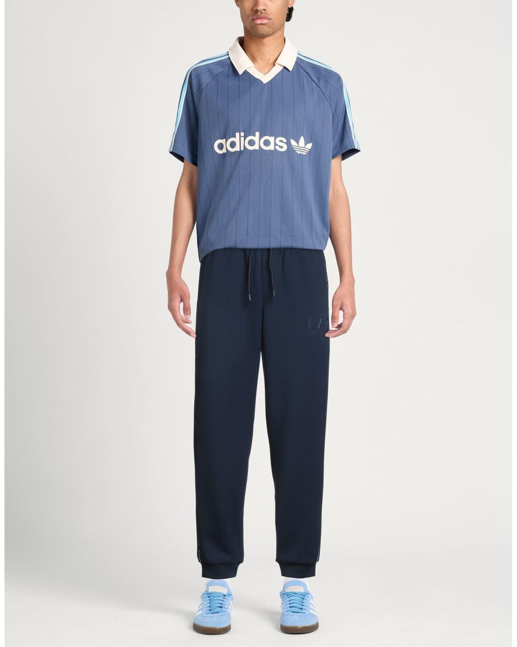 EA7 Blue Pants Polyester, Viscose, Elastane for men