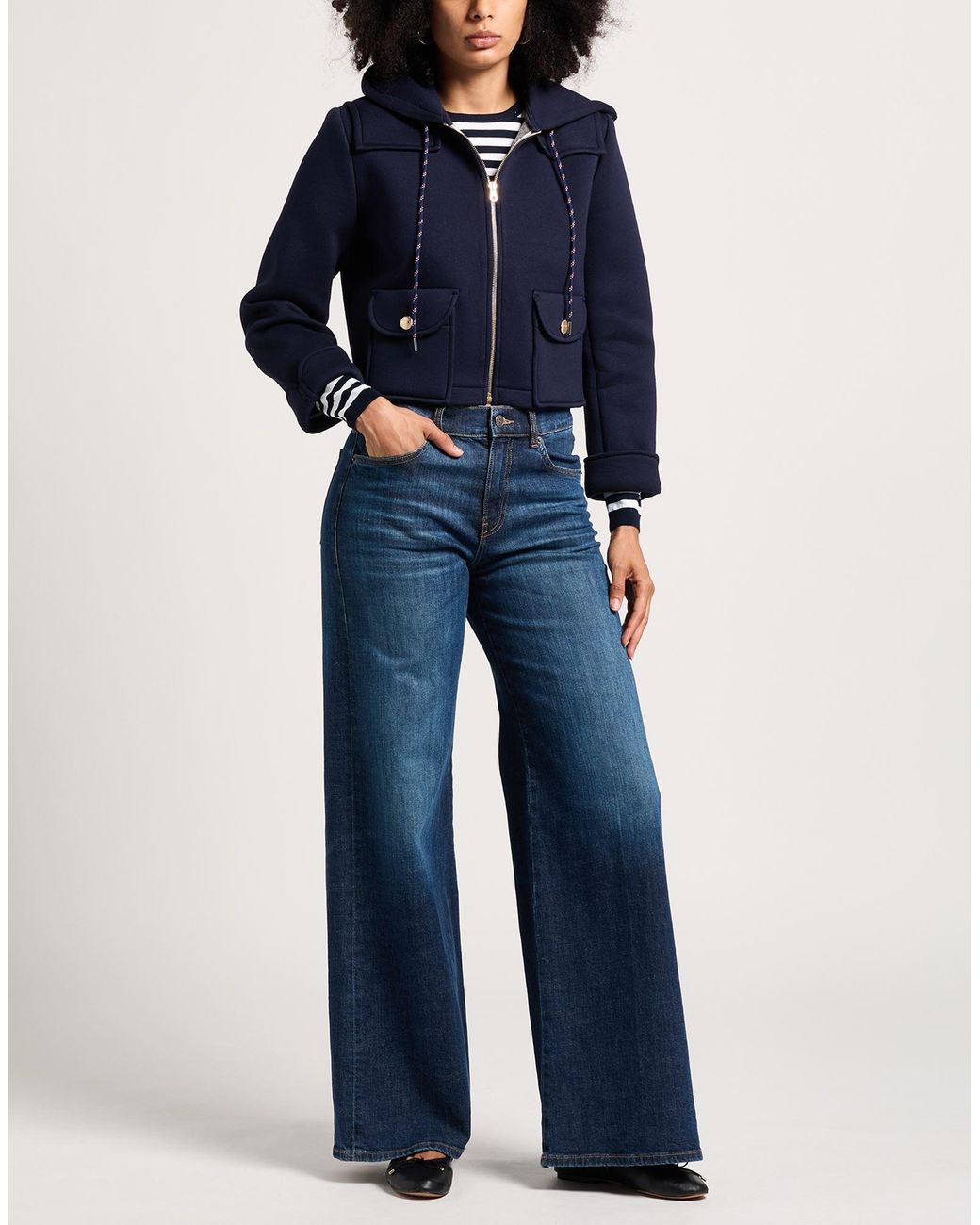 Sandro Blue Midnight Jacket Viscose, Elastane