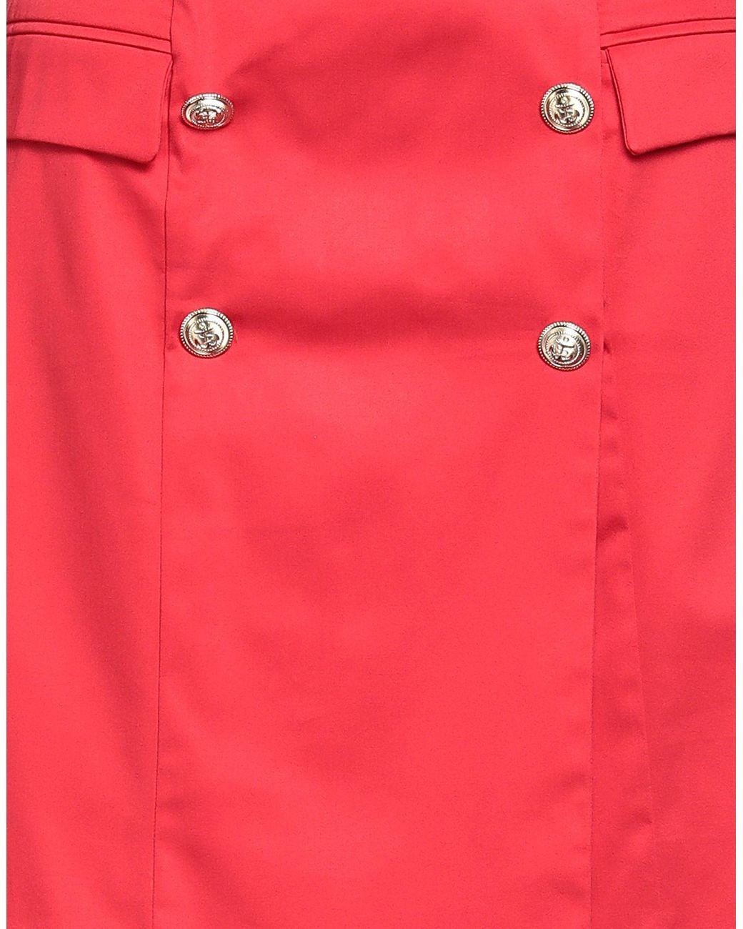 Clips More Red Mini Skirt Cotton, Elastane
