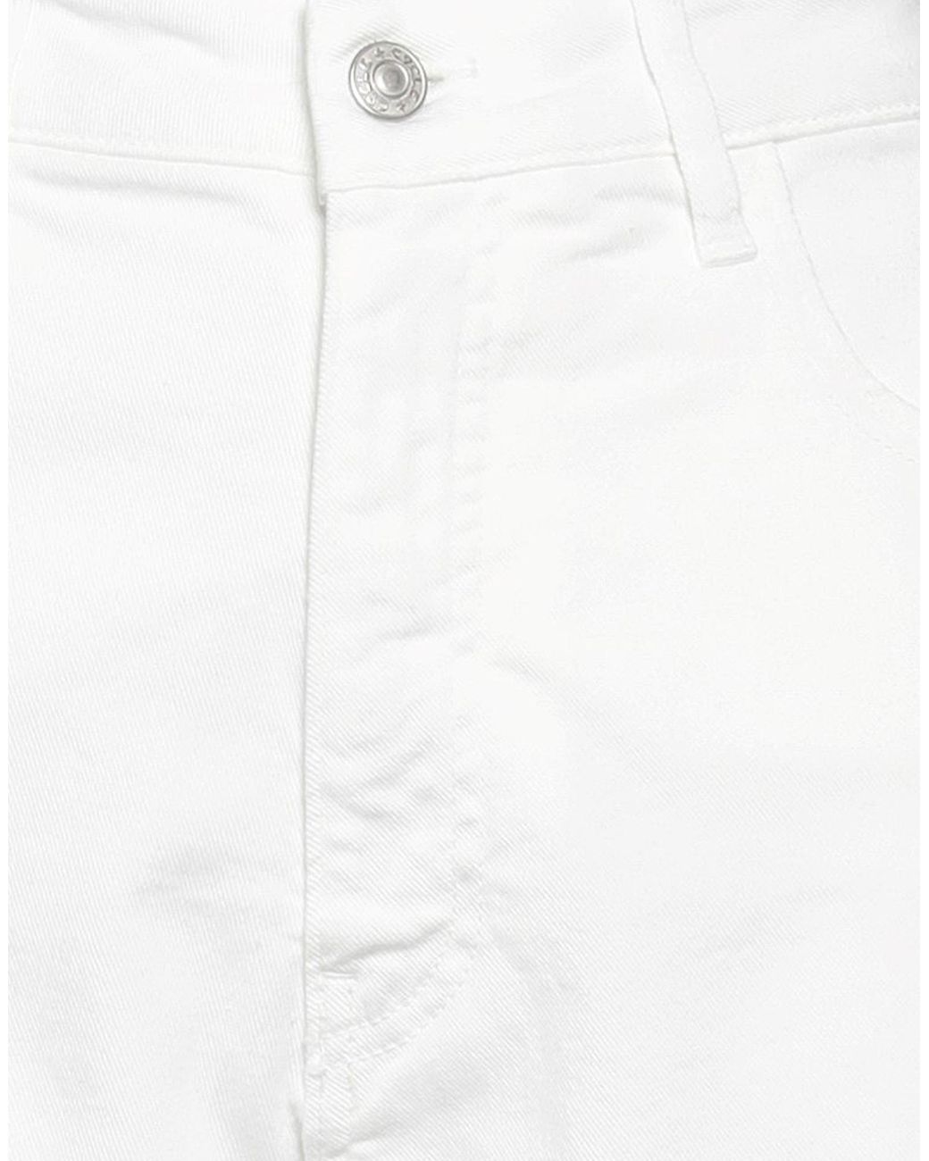 CYCLE White Denim Shorts Cotton, Elastomultiester, Elastane