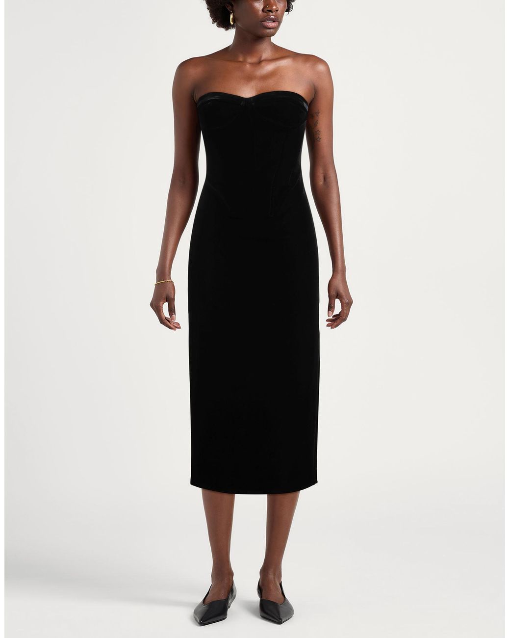 Sportmax Black Midi Dress Polyester, Elastane