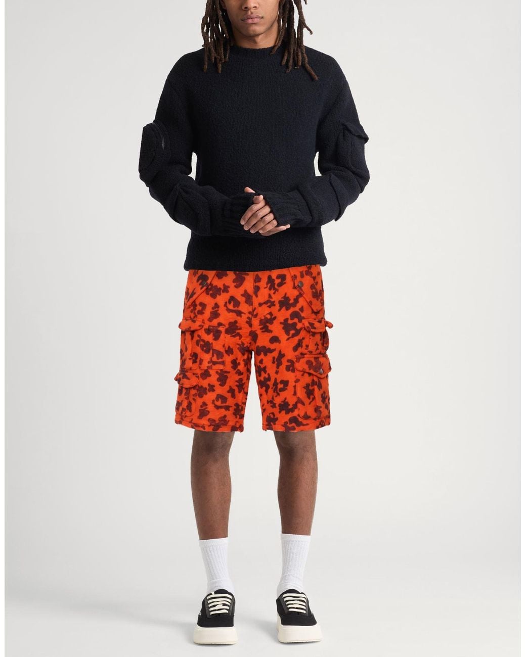 ERL Orange Shorts & Bermuda Shorts Polyester, Wool for men