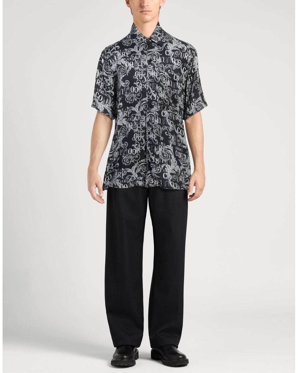Versace Jeans Couture Gray Shirt Viscose for men
