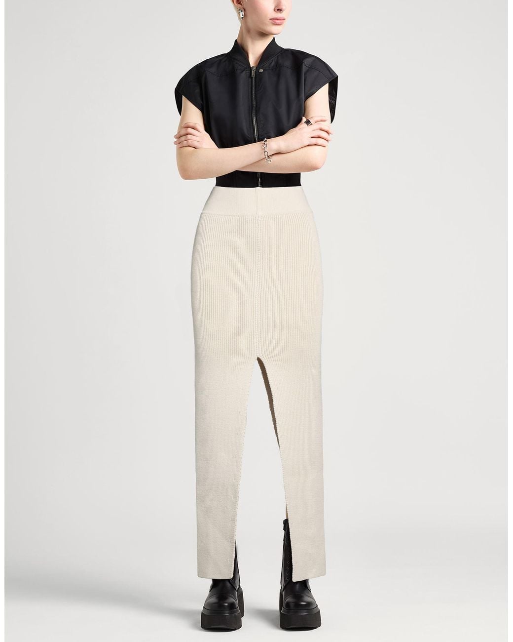 Rick Owens White Maxi Skirt