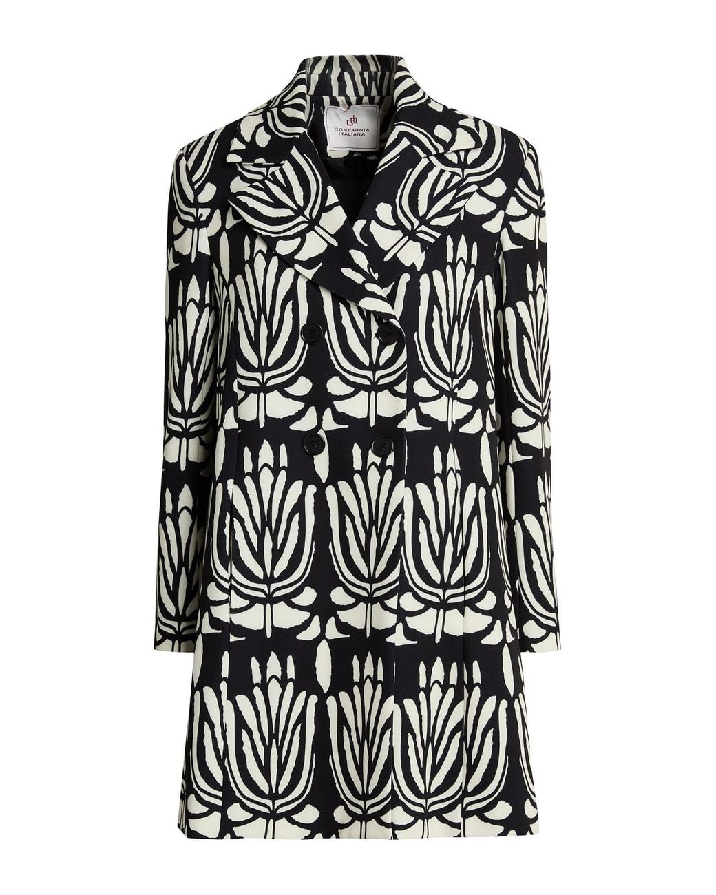 Compagnia Italiana Black Overcoat & Trench Coat Polyester, Elastane