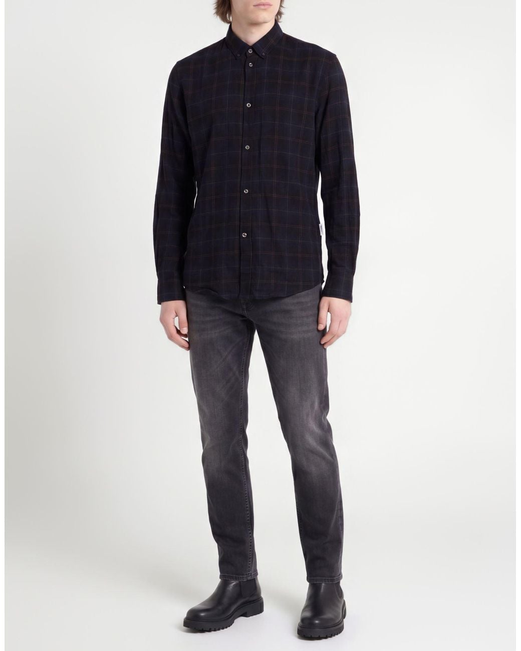 Dondup Blue Shirt Cotton, Elastane for men
