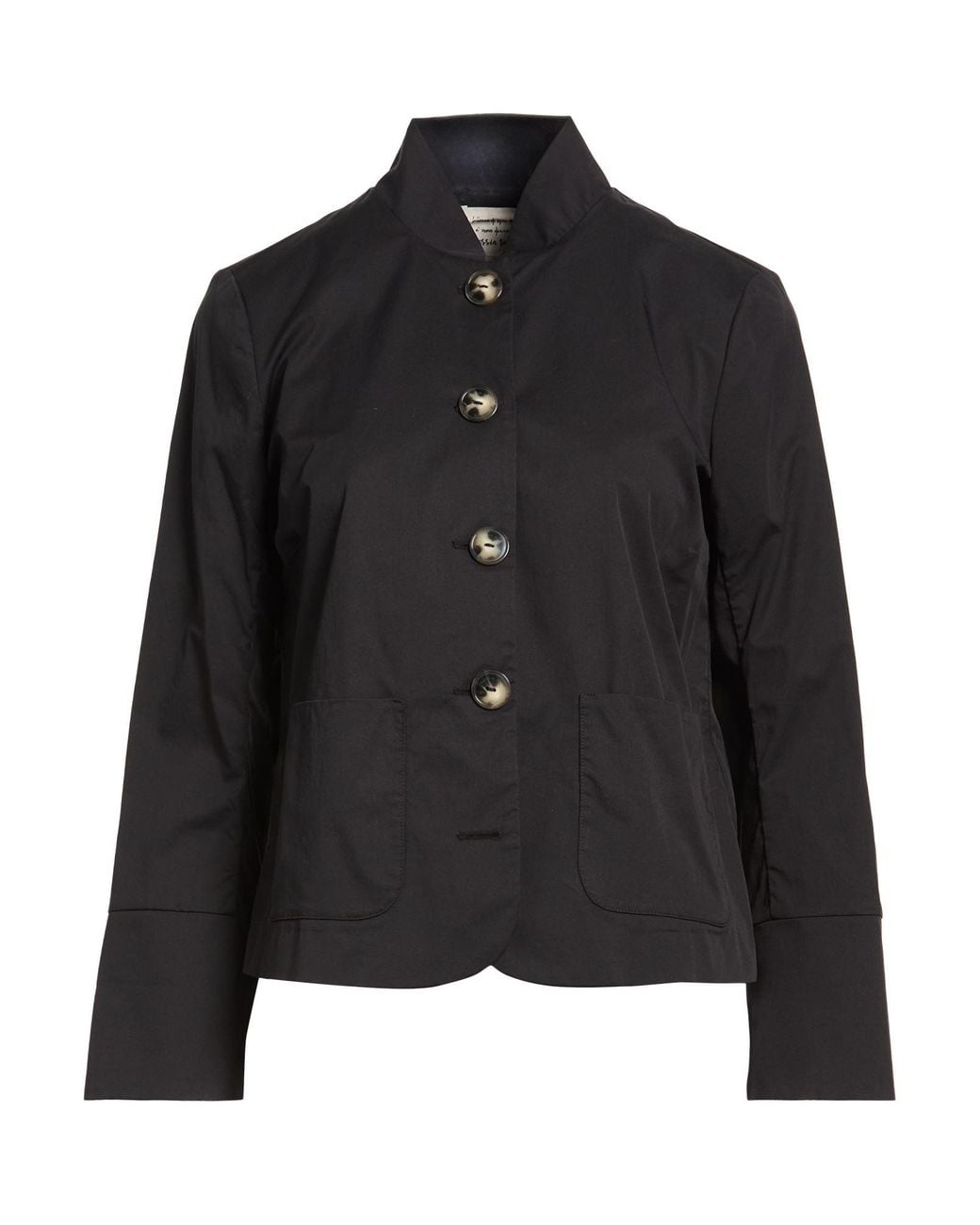 ALESSIA SANTI Black Jacket Cotton, Polyamide, Elastane