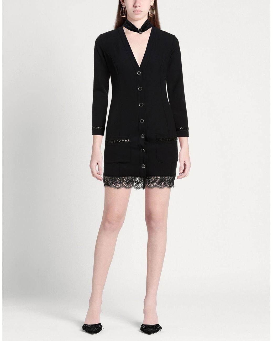 EUREKA by BABYLON Black Mini Dress Polyamide, Elastane