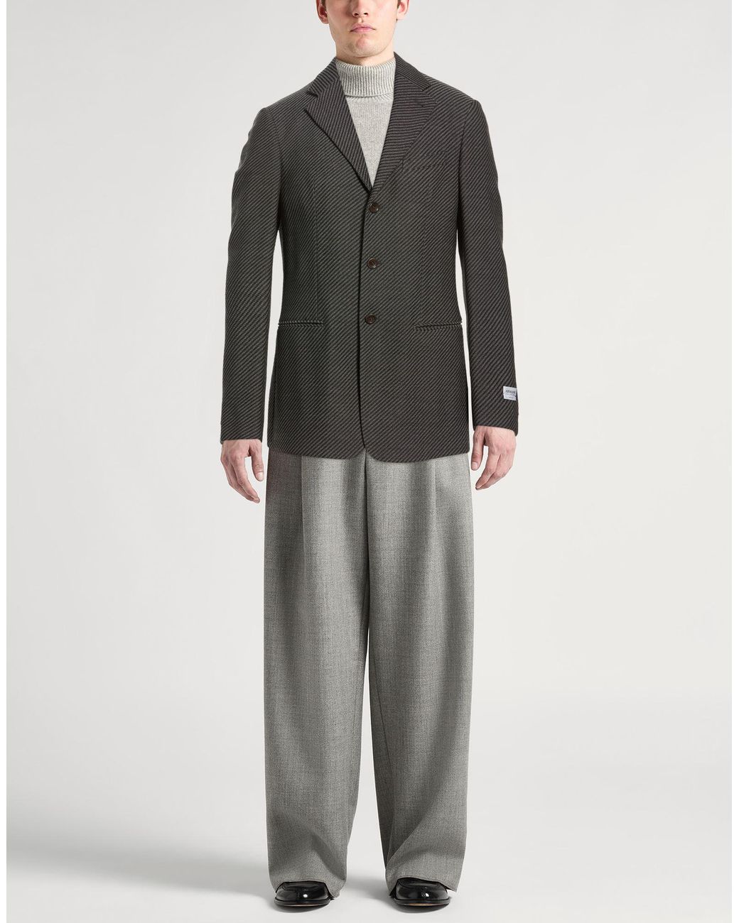 Armani Collezioni Black Blazer Wool, Elastane for men