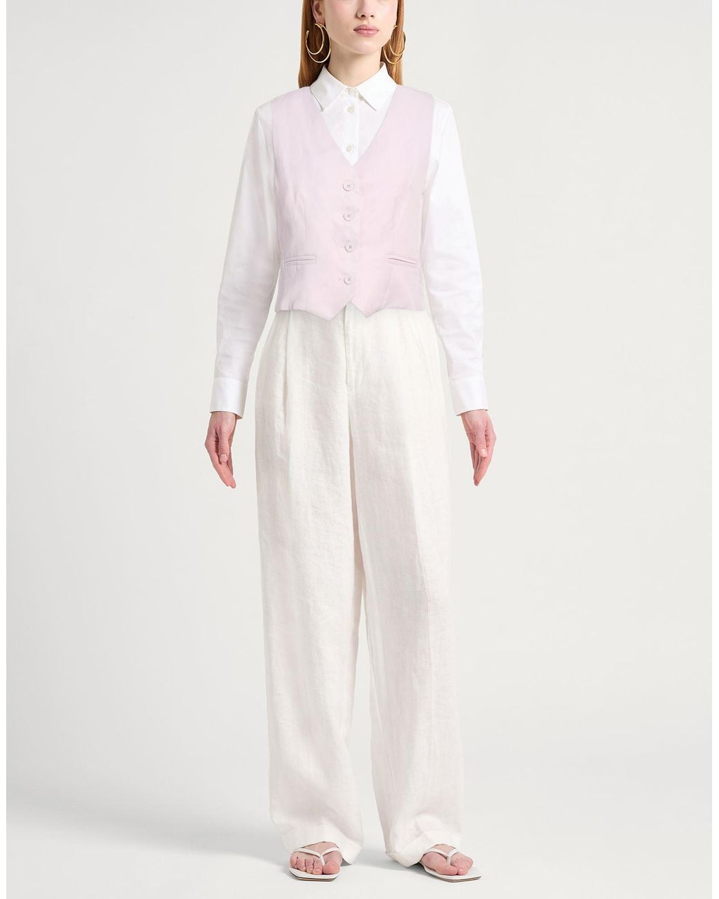 Kaos Pink Tailored Vest Viscose, Linen