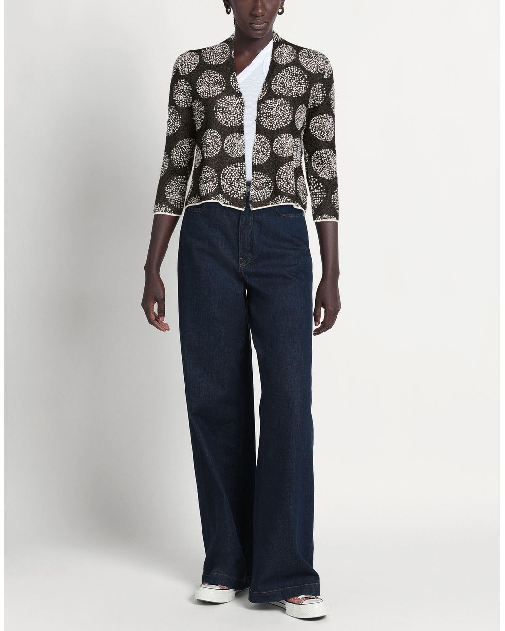 ALESSIA SANTI Gray Cardigan Cotton, Viscose, Polyester