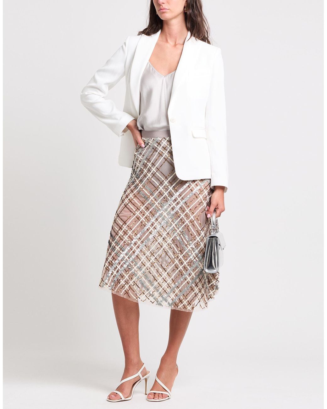 Elisabetta Franchi White Midi Skirt