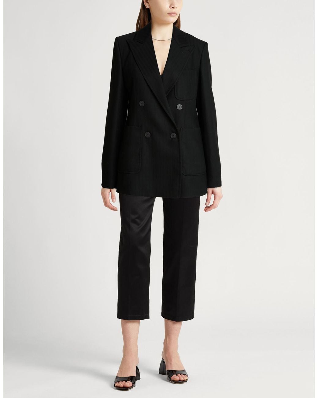 Semicouture Black Blazer Viscose, Virgin Wool