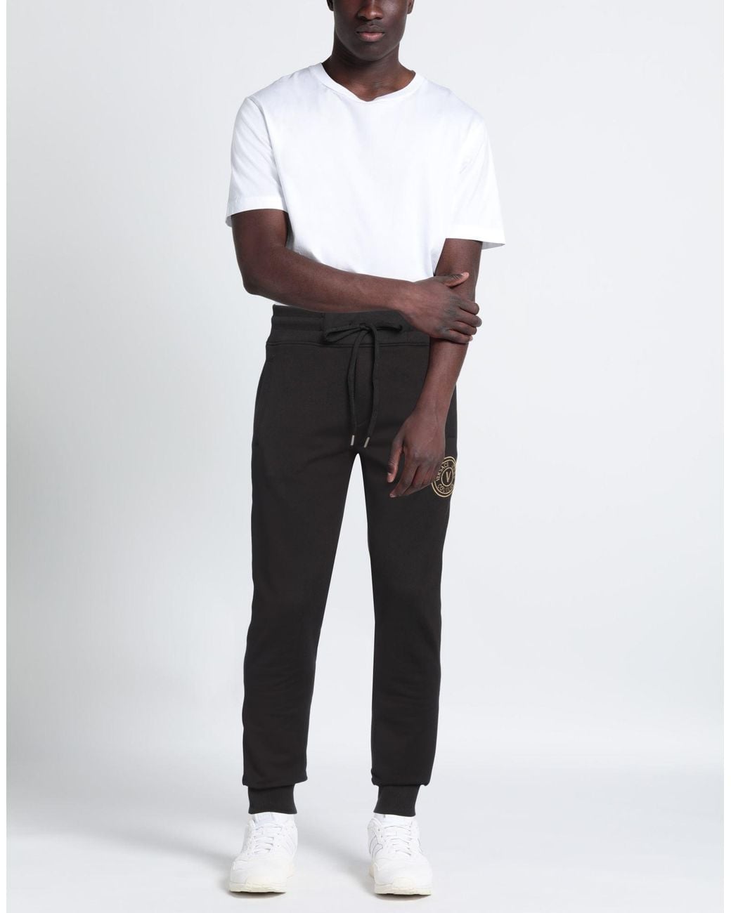 Versace Jeans Couture Black Pants Cotton, Elastane for men