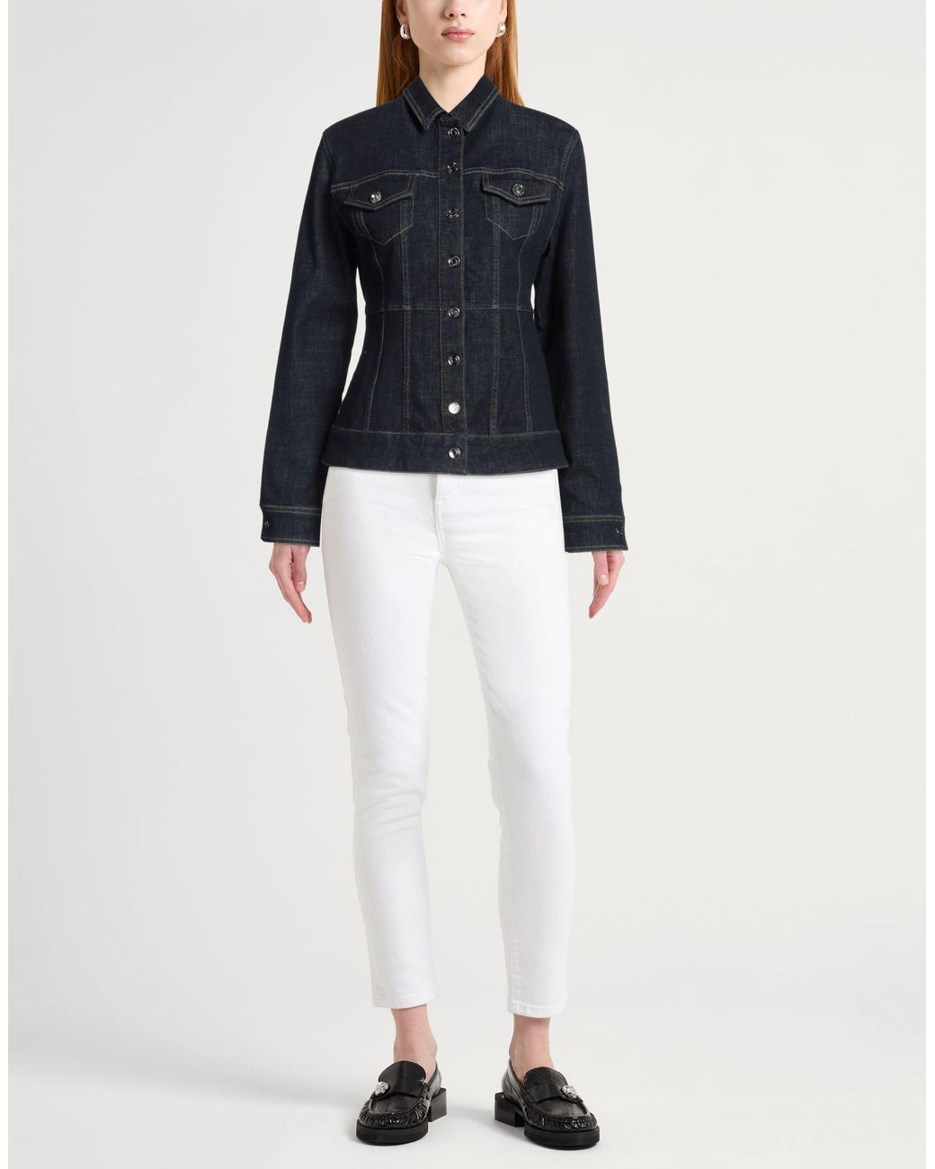 Liu Jo Blue Denim Outerwear Cotton, Polyester, Elastane